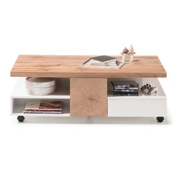 Konferenčný stolík CREVIN dub/biela matná 4