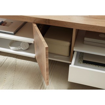 Konferenčný stolík CREVIN dub/biela matná 5