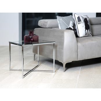 Odkladací stolík CROSS 2 priesvitná/chróm 1