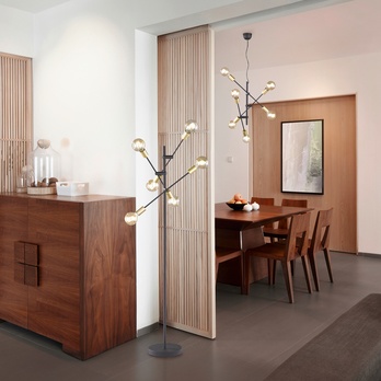 Závesné svietidlo CROSS 6 čierna/zlatá 1