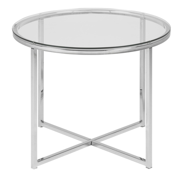 Odkladací stolík CROSS priehľadná/chróm 2