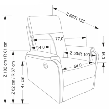 Relaxačné kreslo CRUCES béžová 13