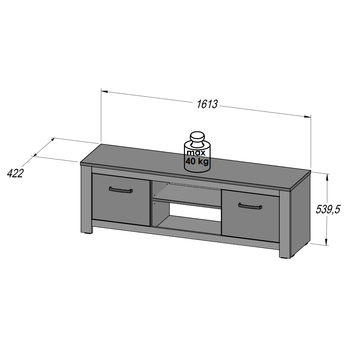 TV komoda CUBA 131 starý dub 5