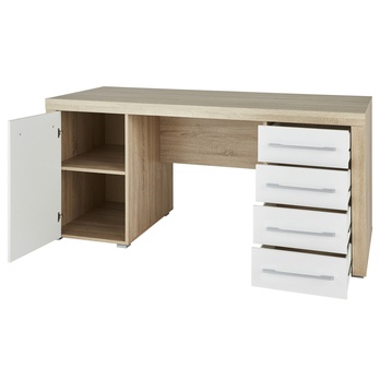 Písací stôl  CUBE dub sonoma/biela lesklá 3