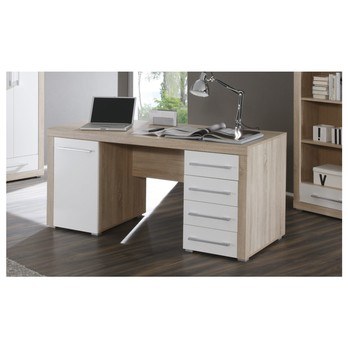 Písací stôl  CUBE dub sonoma/biela lesklá 2