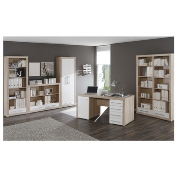 Písací stôl  CUBE dub sonoma/biela lesklá 1