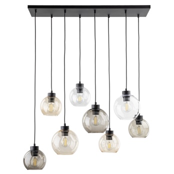 Závesné svietidlo CUBUS 8 čierna/hnedá 2