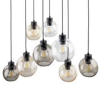 Závesné svietidlo CUBUS 8 čierna/hnedá 4