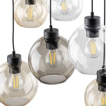 Závesné svietidlo CUBUS 8 čierna/hnedá 5