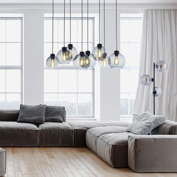 Závesné svietidlo CUBUS 8 čierna/sivá 1