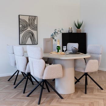 Jedálenská stolička CURDUBO piesková/čierna 1