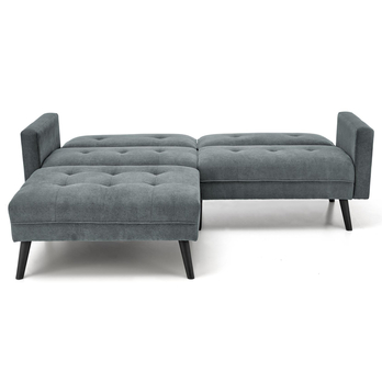 Pohovka s taburetom CURNILAES sivá 3