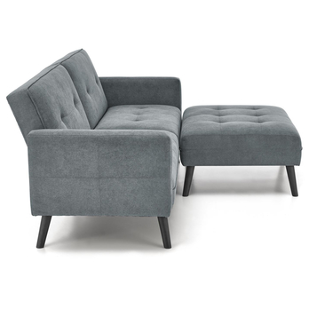 Pohovka s taburetom CURNILAES sivá 4