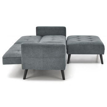 Pohovka s taburetom CURNILAES sivá 5