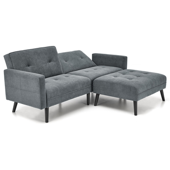 Pohovka s taburetom CURNILAES sivá 6