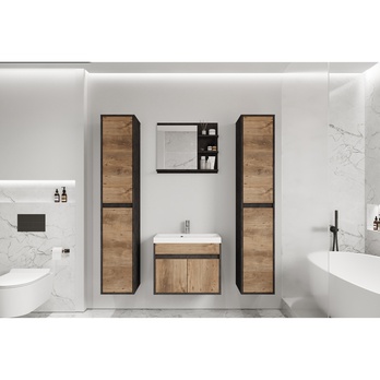 Kúpeľňová zostava CYRILL XL dub gaštan/antracitová 3