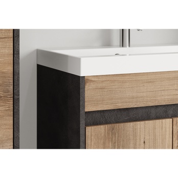 Kúpeľňová zostava CYRILL XL dub gaštan/antracitová 4