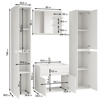 Kúpeľňová zostava CYRILL XL dub gaštan/antracitová 7