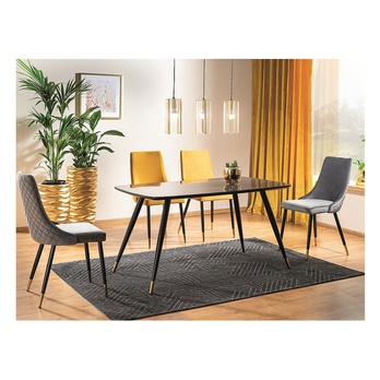 Jedálenský stôl CYRYL 1 čierny mramor/čierna 1