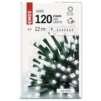 Vianočná LED reťaz D4AC03 studená biela, dĺžka 12 m 5