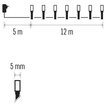 Vianočná LED reťaz D4AC03 studená biela, dĺžka 12 m 6