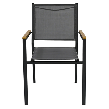 Záhradná stolička DACEY sivá/teak 1