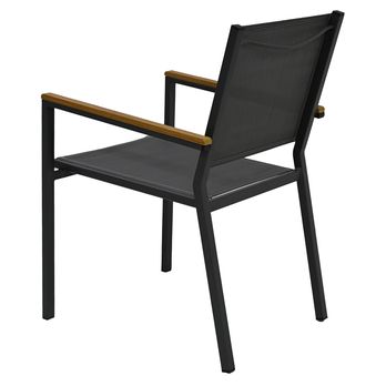 Záhradná stolička DACEY sivá/teak 2