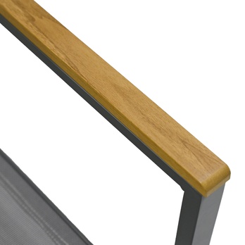 Záhradná stolička DACEY sivá/teak 3