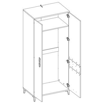 Šatníková skriňa DARCY SB11 zlatý remeselný dub/alpská biela lesklá 4