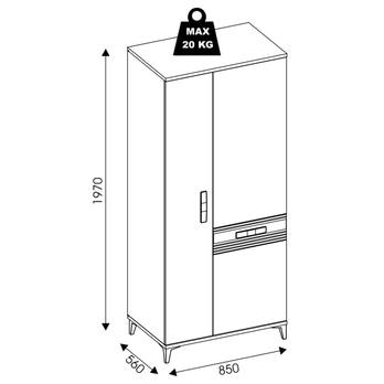 Šatníková skriňa DARCY SB11 zlatý remeselný dub/alpská biela lesklá 5