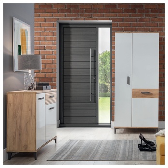 Komoda DARCY SB2 zlatý remeselný dub/alpská biela lesklá 1