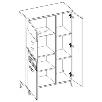 Vitrína DARCY SB6 zlatý remeselný dub/alpská biela lesklá 2