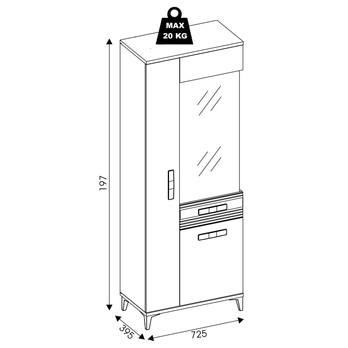 Vitrína DARCY SB7 zlatý remeselný dub/alpská biela lesklá 4