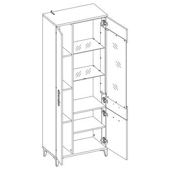 Vitrína DARCY SB7 zlatý remeselný dub/alpská biela lesklá 2