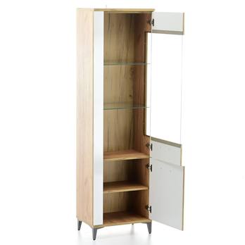 Vitrína DARCY SB9 zlatý remeselný dub/alpská biela lesklá 2