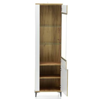 Vitrína DARCY SB9 zlatý remeselný dub/alpská biela lesklá 3