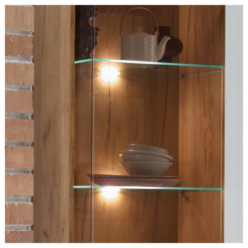 Vitrína DARCY SB9 zlatý remeselný dub/alpská biela lesklá 6