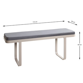 Lavica DARIO kašmírová/antracitová, šírka 115 cm 4