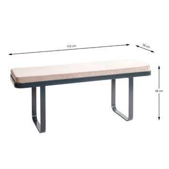 Lavica DARIO antracitová/kašmírová, šírka 115 cm 4