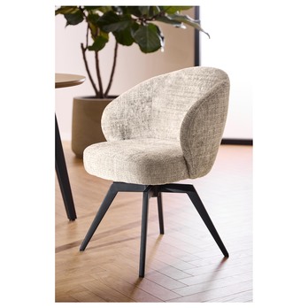 Jedálenská stolička DARLENE béžová/matná čierna 9