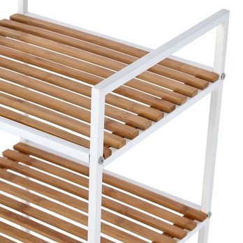 Regál DARRYL biela/bambus 2