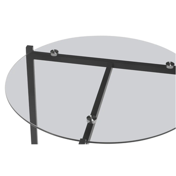 Prístavný stolík DATTILO čierna/sivá, priemer 50 cm 1