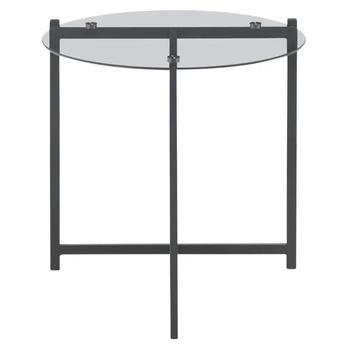 Prístavný stolík DATTILO čierna/sivá, priemer 50 cm 2