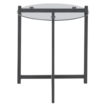 Prístavný stolík DATTILO čierna/sivá, priemer 40 cm 1