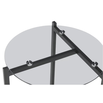 Prístavný stolík DATTILO čierna/sivá, priemer 40 cm 2