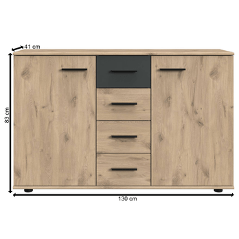 Komoda DEANNA 2 dub viking/grafitová 1