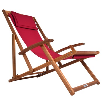 Záhradné ležadlo DECK červená 1