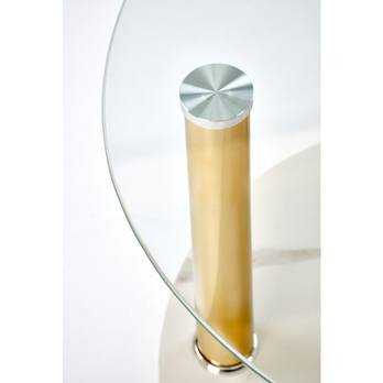 Konferenčný stolík DECOT I priehľadná/biely mramor/zlatá 5