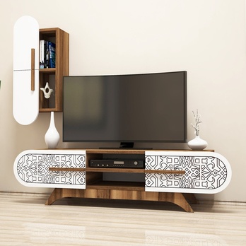 Obývacia stena DEFNE 2 orech/biela 1