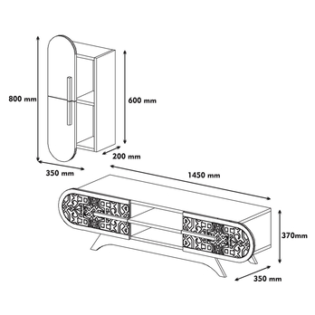 Obývacia stena DEFNE 3 orech/žltá 3